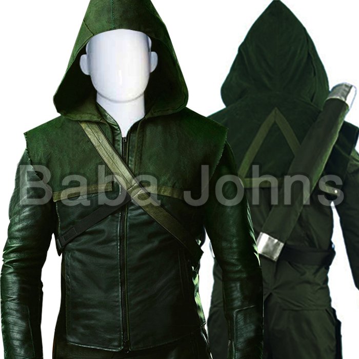 Green Arrow Oliver Queen Faux Leather Costume .All Sizes