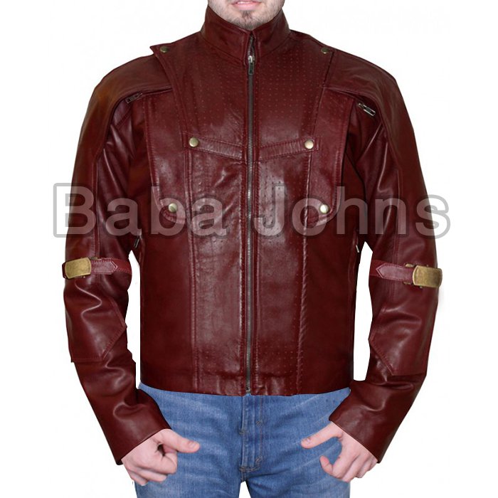 Guardians of the Galaxy Chris Pratt Red 100% Real Leather Jacket