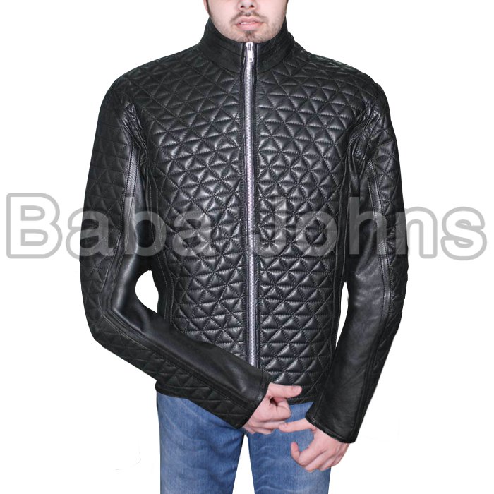 Alexander Skarsgard True Blood Quilted Black Sheepskin Leather Jacket