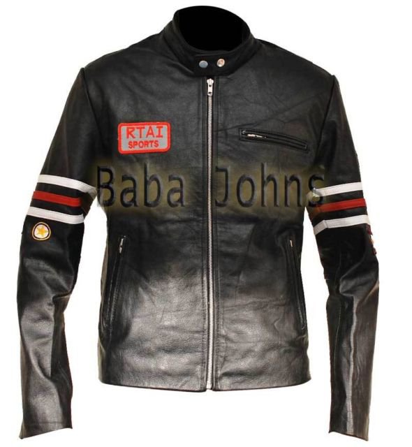 Hugh Gregory House M.D Rider Men's Biker Motorcycle Leather Jackets w/ Patches
