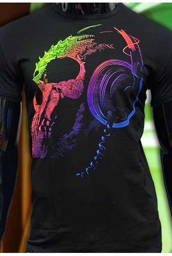 Good vibration - T-shirt for the club, rock, electronic music youth t shirt sceleton skull