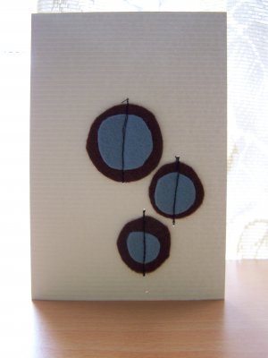 Blue And Brown Felt Circles Card