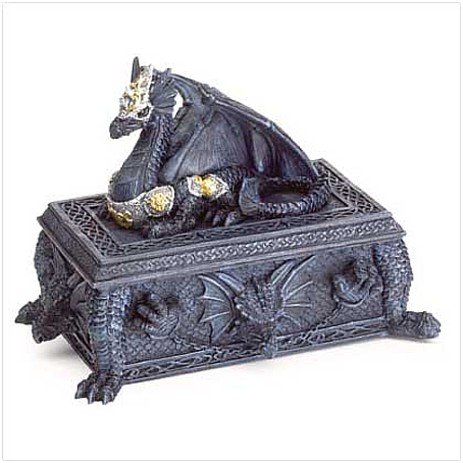 3777200: Decorative Armored Dragon Stash Box