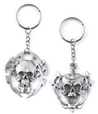 3822100: Heavy Pewter Skull Keychain Set (2) - Only 2 sets left oos?