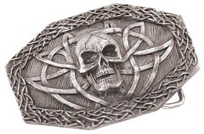 3830000: Pewter Celtic Skull Belt Buckle - Only 2 left, discontinued