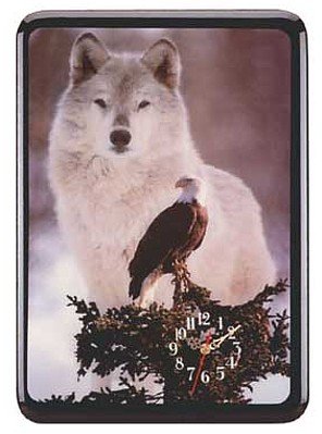 2839700: Wolf and Eagle Wall Clock