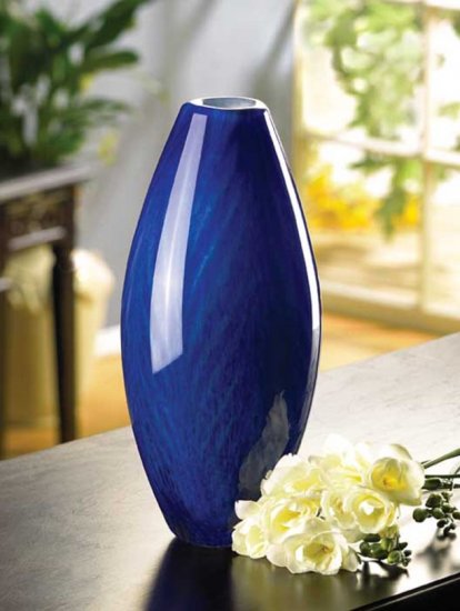3837800: Rich Azure Tonal Blue Vase