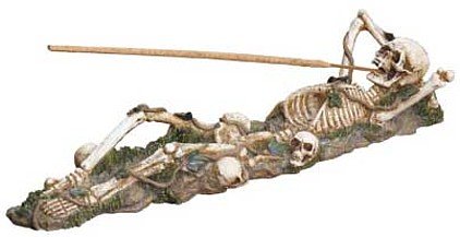 3707800: Skeleton Incense Burner Holder - Almost a Foot Long