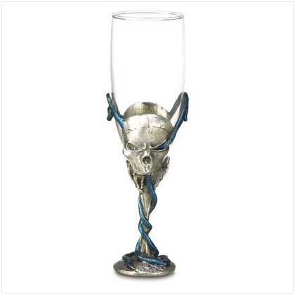 3794800: Pewter Skull and Snake Goblet