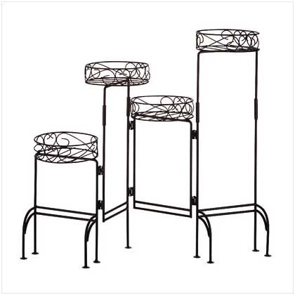 3133900: 4-TIER METAL PLANT STAND-HOLDS PLANTS SECURELY IN BASKETS