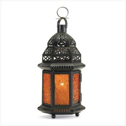 3743700: Large Glass Moroccan-Style Lantern