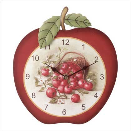 3532000 Brightly Painted Wood Apple Clock