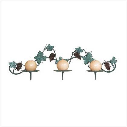 Metal Grapes Wall Candleholder