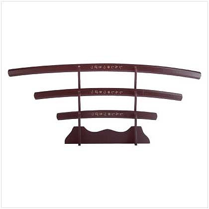 3530400: Ninja Swords with Wood Stand - 4 Pc Set