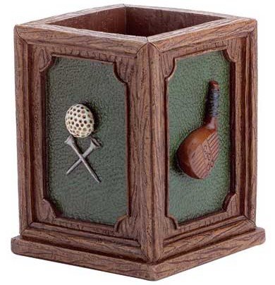 3156800: Golf Club, Ball & Tees Accented Pen/Pencil Holder