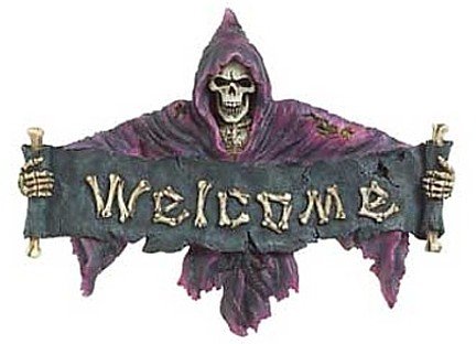 3707000: Skeletal Grim Reaper Welcome Plaque