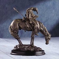 3104400: Polyresin Bronze-Finish Sculpture "End of the Trail"