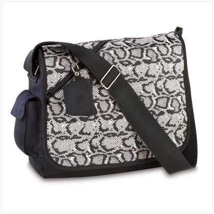 3872600: Snakeskin Design Messenger Tote Bag-Great for School/College/Travel