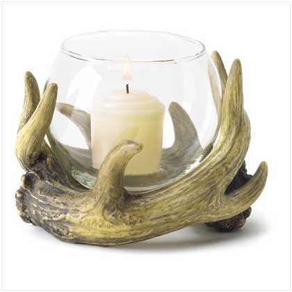 3844400: Rustic Antler Candleholder