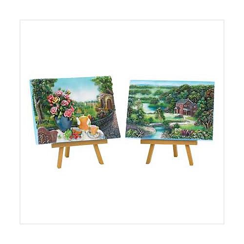 3880400: Countryside Splendor Plaques with Stands - 4 pc. Set
