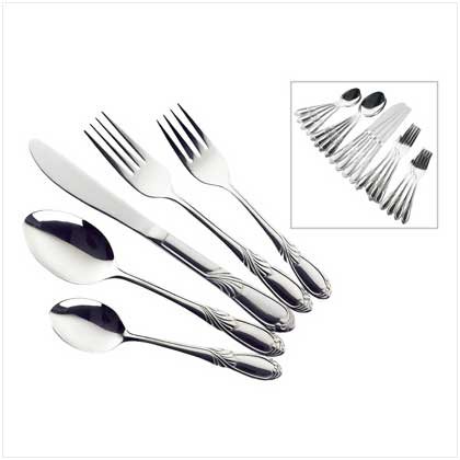 3874300: Fancy Foliage 20 Piece Flatware Set
