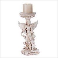 3417200: Guardian Angel Candle Holder Religious Decor