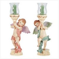 3322500: Cherub Votive Holders - Set of 2 Religious Decor