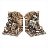 3919800: Medieval Deadly Skeletal Knight Bookends - 2 pc Set