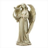 3650300: Angel with Harp Statue - Religious Decor