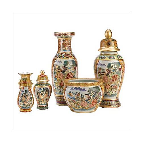 3956700: Asian Palace Vase Collection Ensemble - 5 pc. Set