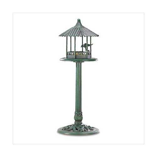 3867600: Verdigris Gazebo Birdfeeder - Garden Decor