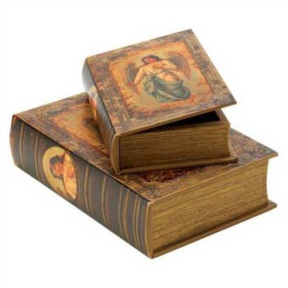 1294500: Angel Bible Storage Boxes - Religious Decor