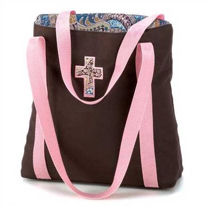 1314900: Paisley Praises Cross Tote - Religious Decor