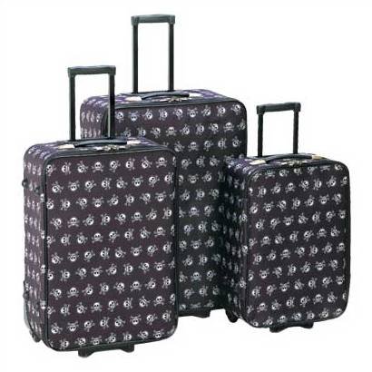 1293000: Stylish Skull and Cross-bones Luggage Set