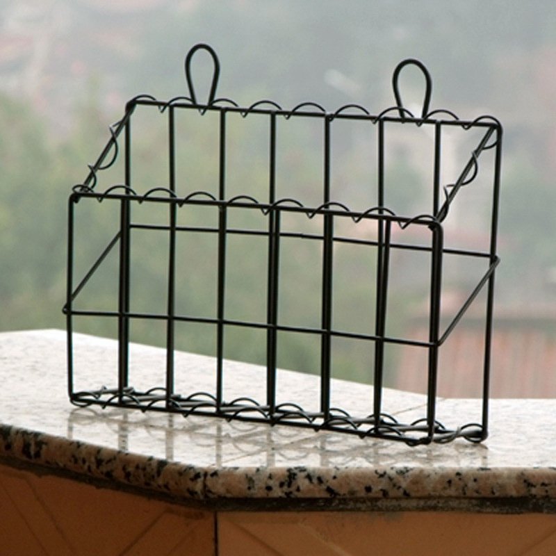 Antique Black Wall Mounted Antique Black Iron Mail Magazine Holder Utility Organizer