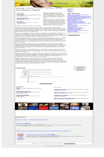 Tattoos Adsense Integrated Website