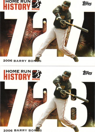 2 Barry Bonds Topps Home Run History Cards