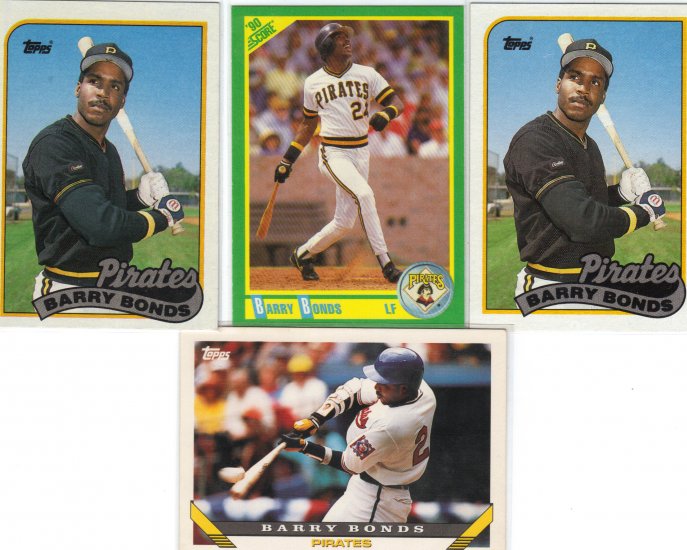 (4) Barry Bonds Pirates cards