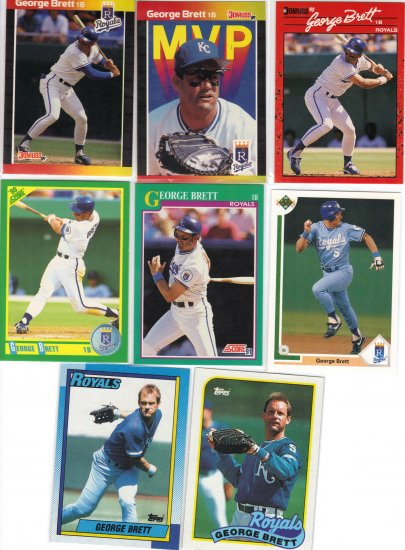 (8) George Brett KC Royals Cards