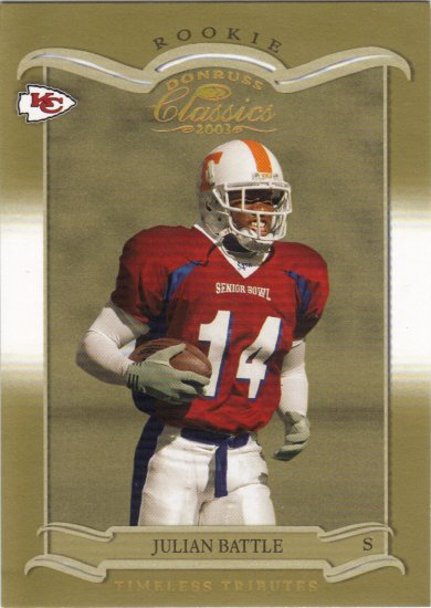 2003 Donruss Classic Julian Battle 43/100 Cheifs