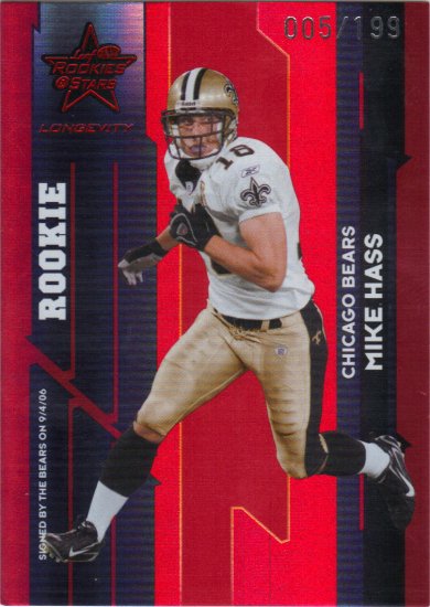 2006 Leaf Rookies & Stars (Red) Mike Hass 005/199 Bears