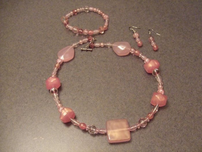 Pink stone choker