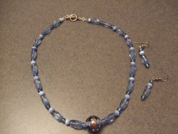 Light Blue charm necklace