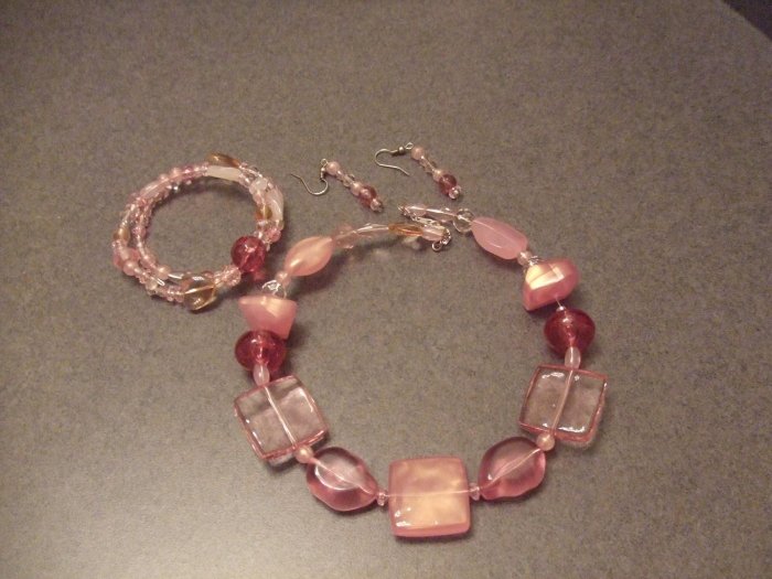 Pink stone choker