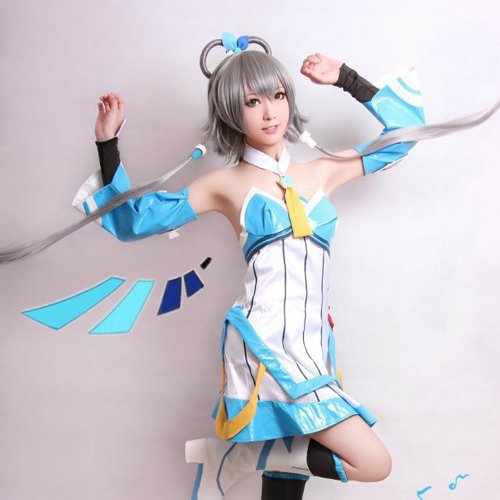 Vocaloid china Luotianyi gray cosplay wig 100cm