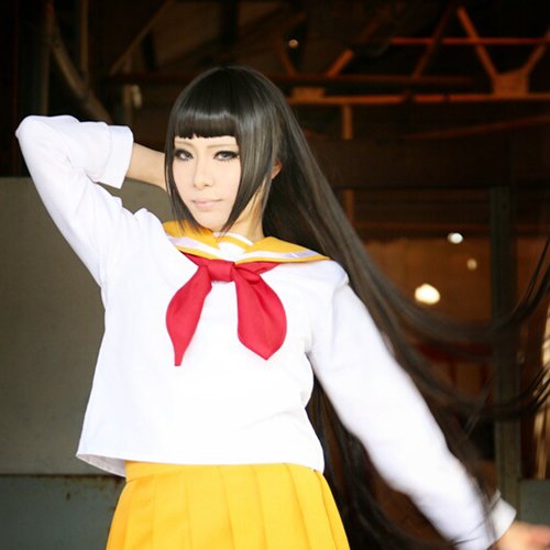 PSYCHO-PASS Ouryou Rikako black 100cm straight cosplay wig