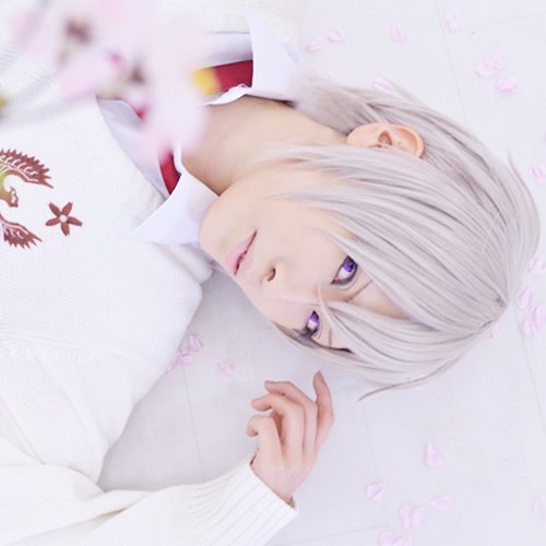 Hanaoni: Koisomeru Koku Eikyuu no Shirushi short silver white cosplay wig