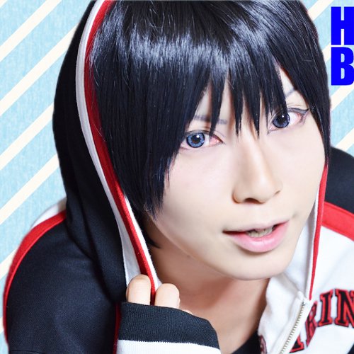 Kuroko No Basketball Iduki Shun short black cosplay wig