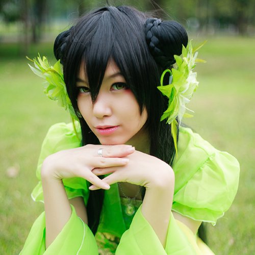 Hua Qian Gu Biyao Lin Fengzi 80cm black cosplay wig