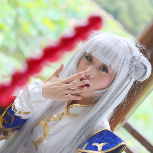 Swordsman 3 LOLI silver white 80cm anime cosplay wig